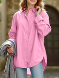 Casual button-down long-sleeved irregular shirt