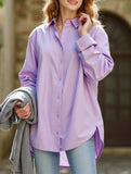Casual button-down long-sleeved irregular shirt