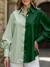 Simple patchwork contrast color shirt