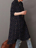 Vintage long-sleeved floral print shirt