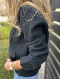 Fashion buttoned slim lapel knitted cardigan