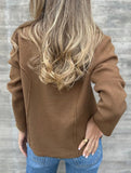 Fashion buttoned slim lapel knitted cardigan