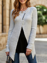Textured casual crew neck long-sleeved sweatshirt