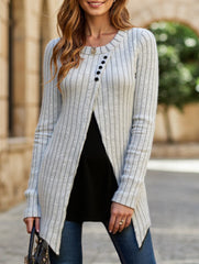Textured casual crew neck long-sleeved sweatshirt