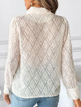 Diamond check suit collar cardigan long-sleeved shirt