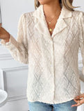 Diamond check suit collar cardigan long-sleeved shirt