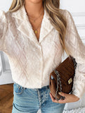 Diamond check suit collar cardigan long-sleeved shirt