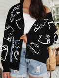 Loose Cartoon Dinosaur Cardigan