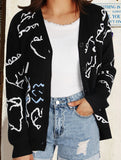Loose Cartoon Dinosaur Cardigan