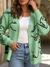 Loose Cartoon Dinosaur Cardigan