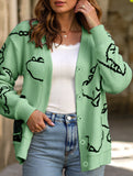 Loose Cartoon Dinosaur Cardigan