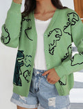 Loose Cartoon Dinosaur Cardigan