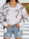 Loose Cartoon Dinosaur Cardigan
