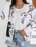 Loose Cartoon Dinosaur Cardigan