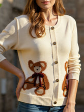 Simple sweet bear cardigan sweater