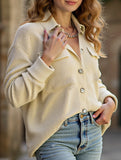 Loose corduroy pocket long-sleeved cardigan jacket