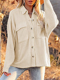 Loose corduroy pocket long-sleeved cardigan jacket