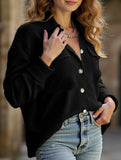 Loose corduroy pocket long-sleeved cardigan jacket