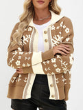 Loose Cardigan Square Neck Button Knit Sweater