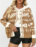 Loose Cardigan Square Neck Button Knit Sweater