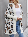 Personalized leopard print loose cardigan sweater