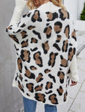 Personalized leopard print loose cardigan sweater