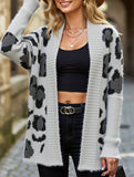 Personalized leopard print loose cardigan sweater
