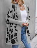 Personalized leopard print loose cardigan sweater