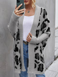 Personalized leopard print loose cardigan sweater