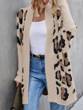 Personalized leopard print loose cardigan sweater