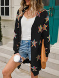 Fashionable plus size five-pointed star cardigan
