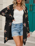 Fashionable plus size five-pointed star cardigan