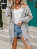 Fashionable plus size five-pointed star cardigan