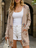 Fashionable plus size five-pointed star cardigan