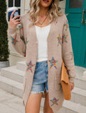 Fashionable plus size five-pointed star cardigan