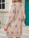 Fashionable plus size five-pointed star cardigan