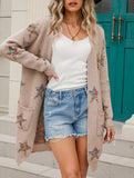 Fashionable plus size five-pointed star cardigan