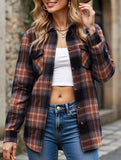 Fashionable casual loose plaid shirt