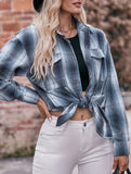 Fashionable casual loose plaid shirt