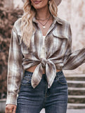 Fashionable casual loose plaid shirt