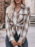 Fashionable casual loose plaid shirt