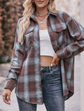 Fashionable casual loose plaid shirt
