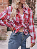 Fashionable casual loose plaid shirt