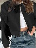 Women's stand collar large pocket jacket