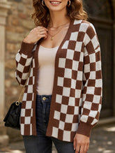 Spliced loose casual cardigan sweater