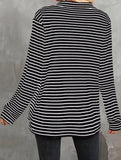 Cute Striped V-Neck Button-Down Shirt