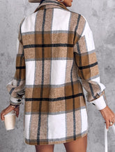 Casual Plaid Button-Down Long Sleeve Jacket