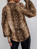 Fashionable leopard print long-sleeved cardigan