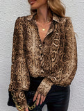 Fashionable leopard print long-sleeved cardigan
