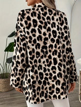 Casual leopard print long-sleeved shirt
